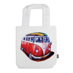 Tote Bag Organic Cotton White Deborah Broughton Roadtrip Kombi