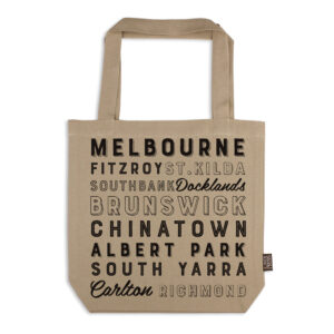 Tote Bag Organic Cotton Beige Melbourne Words
