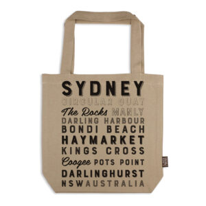 Tote Bag Organic Cotton Beige Sydney Typography