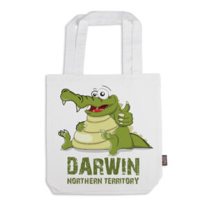 Tote Bag Organic Cotton White Darwin Comic Croc