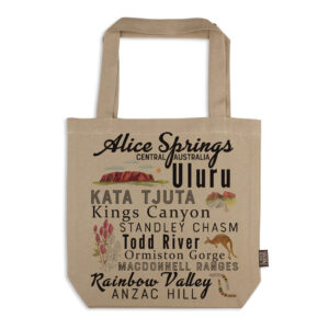 Tote Bag Organic Cotton Beige Typography Alice Springs