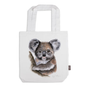 Tote Bag Organic Cotton White Fig Hill Farm Kev Koala