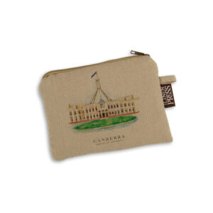 Purse Organic Cotton Beige Parliament House Canberra Capital of Australia