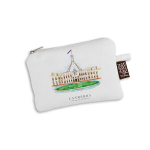 Purse Organic Cotton White Parliament House Canberra Capital of Australia