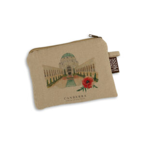 Purse Organic Cotton Beige War Memorial Canberra Capital of Australia
