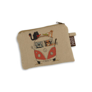 Purse Organic Cotton Beige Kombi with Animals Red Perth WA