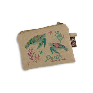 Purse Organic Cotton Beige Sea Turtles Perth WA