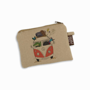 Purse Organic Cotton Beige Kombi FNQ with Animals Red Townsville