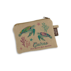 Purse Organic Cotton Beige Sea Turtles Cairns