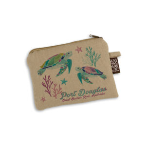 Purse Organic Cotton Beige Sea Turtles Port Douglas