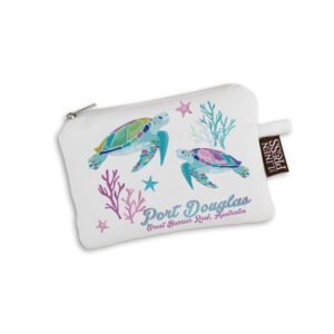 Purse Organic Cotton White Sea Turtles Port Douglas
