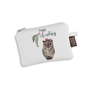 Purse Organic Cotton White Fig Hill Farm Christmas Wombat
