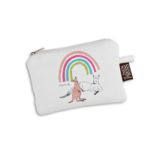 Purse Organic Cotton White Mother's Day Kangaroos Mum & Me