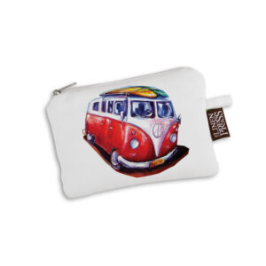Purse Organic Cotton White Deborah Broughton Roadtrip Kombi