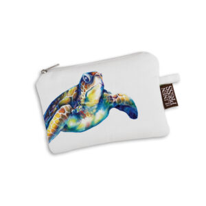 Purse Organic Cotton White Deborah Broughton Turtle