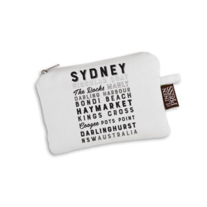 Purse Organic Cotton White Sydney Typography