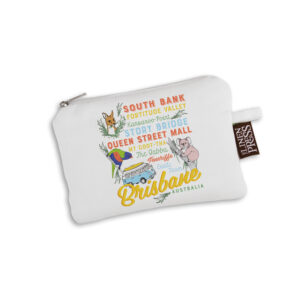 Purse Organic Cotton White Brisbane Words