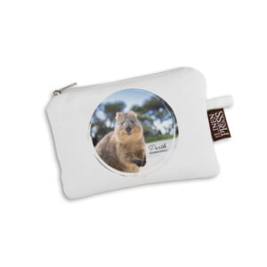 Purse Organic Cotton White Perth Quokka