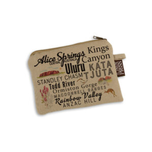 Purse Organic Cotton Beige Typography Alice Springs