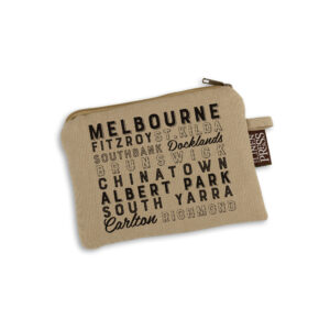 Purse Organic Cotton Beige Melbourne Words
