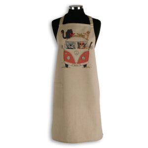 Apron Organic Cotton Beige Kombi with Animals Red Perth WA