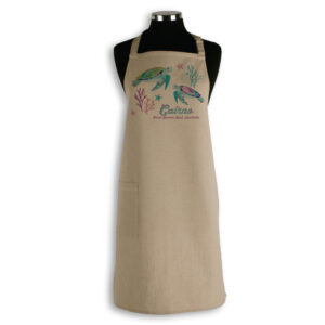 Apron Organic Cotton Beige Sea Turtles Cairns