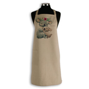 Apron Organic Cotton Beige Koala Hug Mum & Me