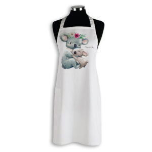 Apron Organic Cotton White Koala Hug Mum & Me