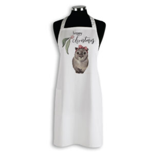 Apron Organic Cotton White Fig Hill Farm Christmas Wombat