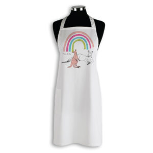 Apron Organic Cotton White Mother's Day Kangaroos Mum & Me