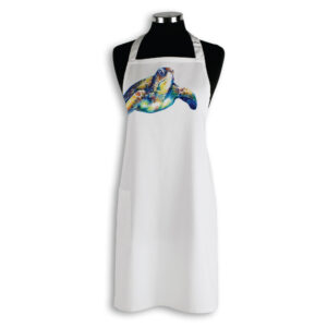 Apron Organic Cotton White Deborah Broughton Turtle