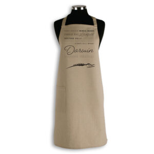 Apron Organic Cotton Beige Darwin Words