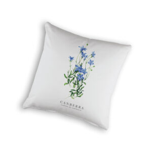 Cushion Cover Organic Cotton White Bluebell Canberra Capital of Australia