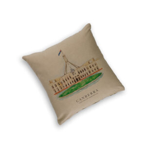 Cushion Cover Organic Cotton Beige Parliament House Canberra Capital of Australia