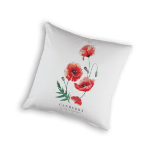 Cushion Cover Organic Cotton White Poppies Canberra Capital of Australia
