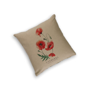Cushion Cover Organic Cotton Beige Poppies Canberra Capital of Australia