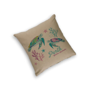 Cushion Cover Organic Cotton Beige Sea Turtles Perth WA