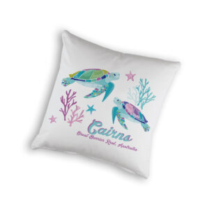 Cushion Cover Organic Cotton White Sea Turtles Cairns