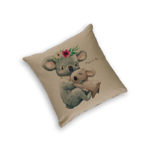 Cushion Cover Organic Cotton Beige Koala Hug Mum & Me