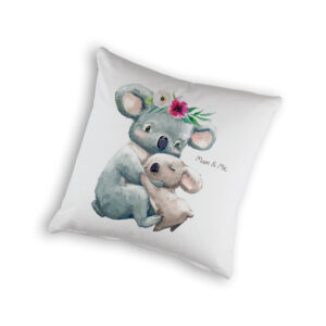 Cushion Cover Organic Cotton White Koala Hug Mum & Me