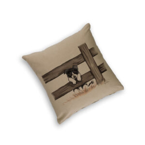 Cushion Cover Organic Cotton Beige Fig Hill Farm Curious Collie