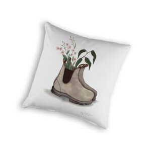 Cushion Cover Organic Cotton White Fig Hill Farm Boot For You