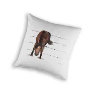 Cushion Cover Organic Cotton White Fig Hill Farm Pesky Pony