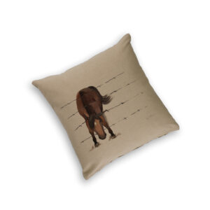 Cushion Cover Organic Cotton Beige Fig Hill Farm Pesky Pony