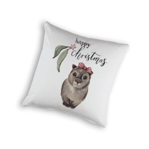 Cushion Cover Organic Cotton White Fig Hill Farm Christmas Wombat