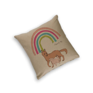 Cushion Cover Organic Cotton Beige Mother's Day Dingos Mum & Me