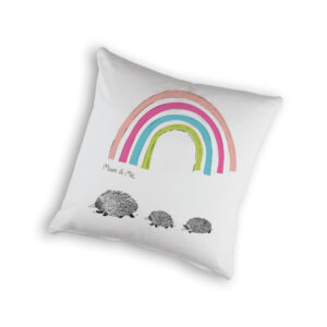 Cushion Cover Organic Cotton White Mother's Day Echidnas Mum & Me