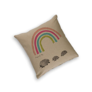 Cushion Cover Organic Cotton Beige Mother's Day Echidnas Mum & Me