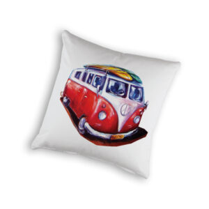 Cushion Cover Organic Cotton White Deborah Broughton Roadtrip Kombi