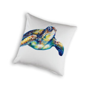 Cushion Cover Organic Cotton White Deborah Broughton Turtle